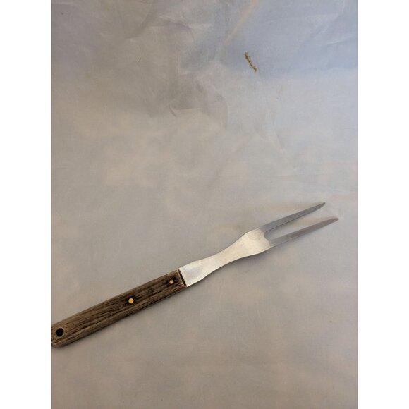 Vintage Meat Fork 10 3/4" Wood Handle Stainless Steel - Picture 4 of 8